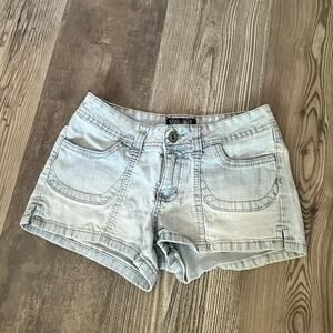 angels light blue jean shorts